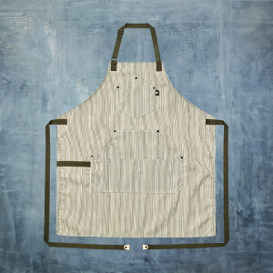 ClassicStripeForest-1.png Eco Modern Apron (Classic Stripe. Forest)