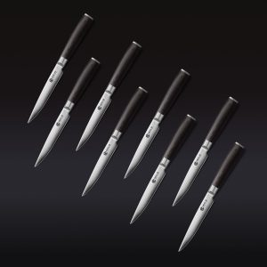 Damascus Steel Steak Knife Set. 8-pc (Espresso)