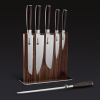 EspressoKnives-7PieceSet-1.png Damascus Steel Knife Set. 7-pc (Green)