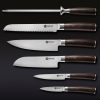 EspressoKnives-7PieceSet-7.jpg Damascus Steel Knife Set. 6-pc (Espresso)
