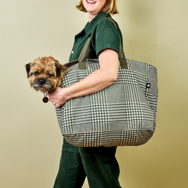 GreenHoundstooth-6.png The Everything Everywhere Bag (Houndstooth-Forest)