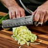 HexClad_05.08.24_24_SQUARE.jpg Damascus Steel Nakiri Knife. 6.5″ (Green)