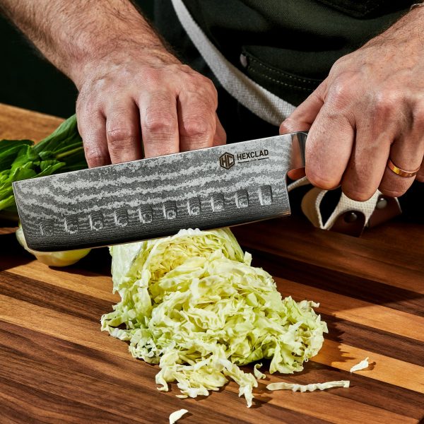 HexClad_05.08.24_24_SQUARE.jpg Damascus Steel Nakiri Knife. 6.5″ (Green)