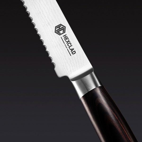 Damascus Steel Knife Set. 6-pc (Espresso)