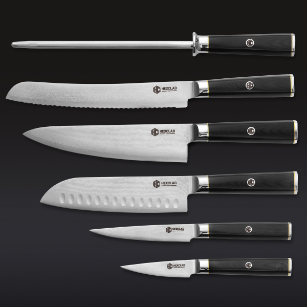 Master Series Damascus Steel Knife Set. 6-pc