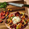 HexClad_ChefsKnife_CTCK08_WinterCitrusAndBurrataSaladWithCandiedPeanuts_012624_KF_01.jpg Damascus Steel Chef's Knife. 8″ (Green)