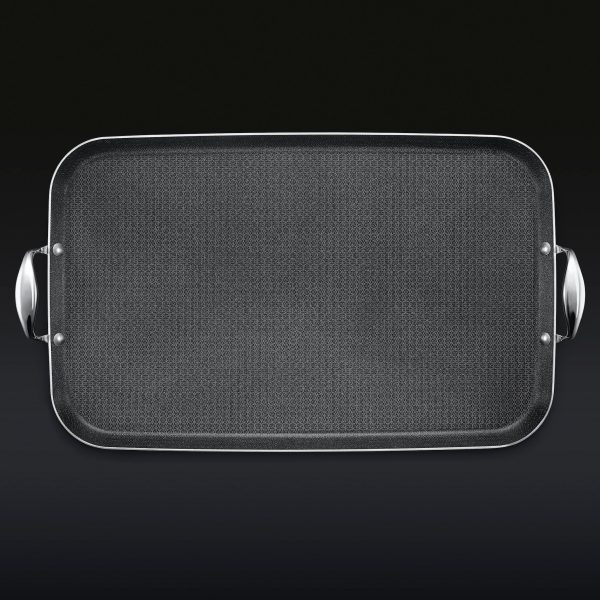 HexClad_DoubleGrillPan_Overhead_Body_BLACK.jpg Hybrid Double Burner Griddle