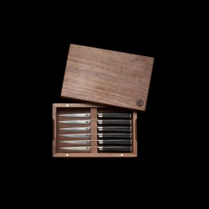 Damascus Steel Steak Knife Boxed Set. 6-pc (Espresso)