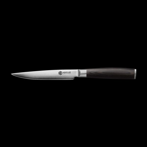 HexClad_EspressoDamascusSteelSteakKnife6PCBoxed_Set_CTSTK06-EPW-ST_Overhead_Black_022426-1.jpg Damascus Steel Steak Knife Set. 8-pc (Espresso)