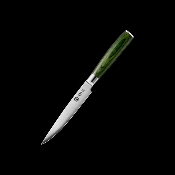 Damascus Steel Steak Knife Set. 4-pc (Green)