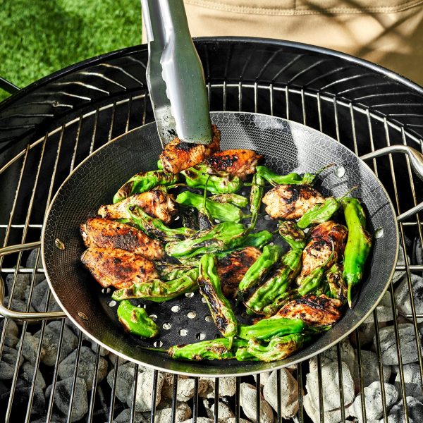 HexClad_HybridBBQGrillPan_CWBQ12-C_GrilledSweetHoneyGlazedChicken_Shishitos_041924_KF_01_9d6b6087-1e87-4d08-a4c0-52ee58b666b6.jpg HexClad BBQ Grill Pan + Meat Cleaver Bundle