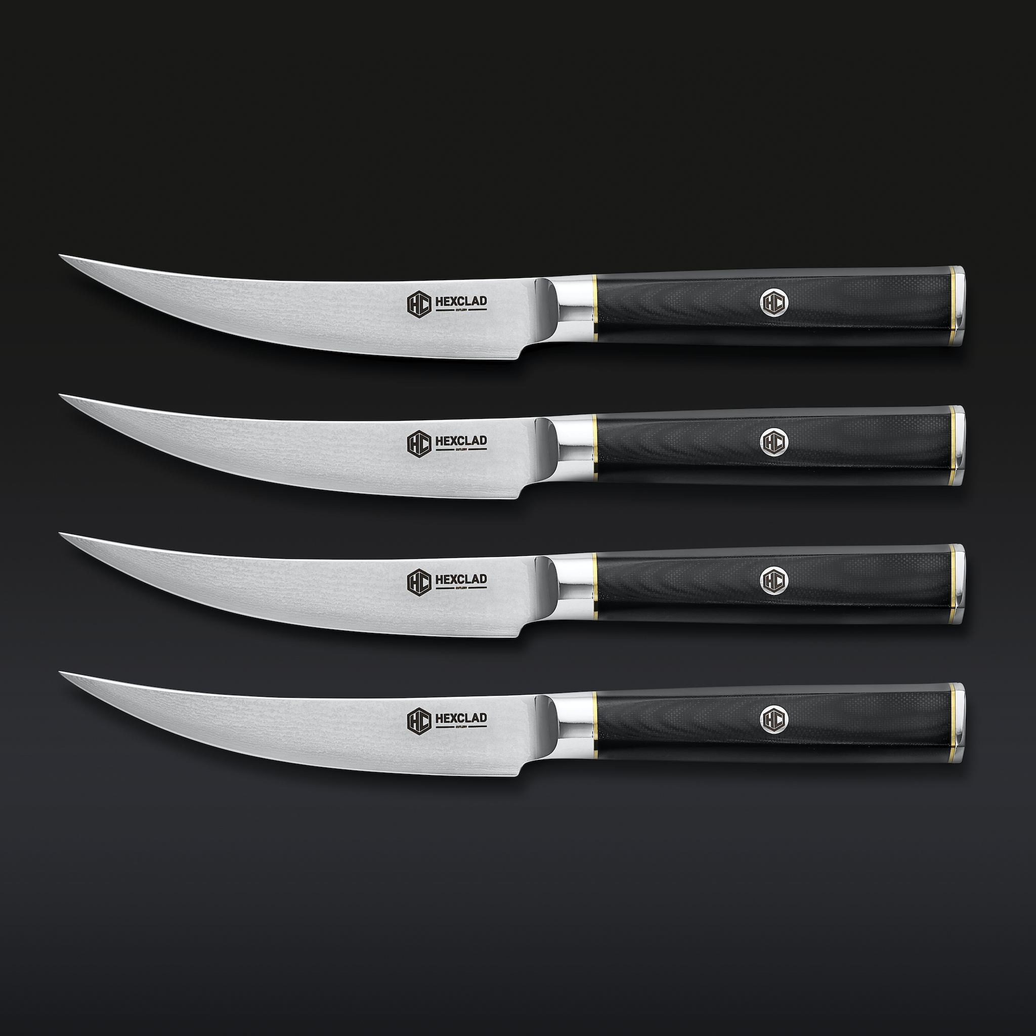 Master Series Damascus Steel Steak Knife Set. 4-pc