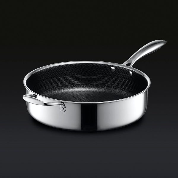Hexclad_12inchPan_Angle_BLACK.jpg Hybrid Deep Sauté Pan with Lid. 5.5-Qt