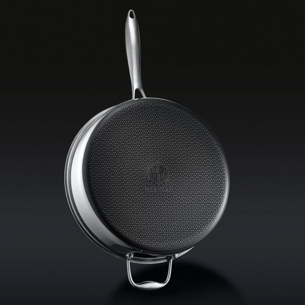 Hexclad_12inchPan_Bottom.jpg Hybrid Deep Sauté Pan with Lid. 5.5-Qt