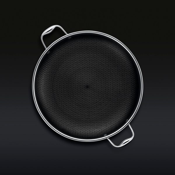 Hexclad_14inchPan_Overhead_BLACK.jpg Hybrid Fry Pan with Lid. 14″