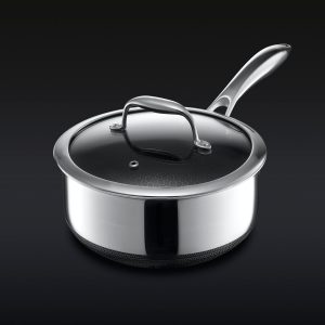 Hexclad_3QTPot_34_LID_BLACK.jpg Hybrid Saucepan With Lid. 3-Qt