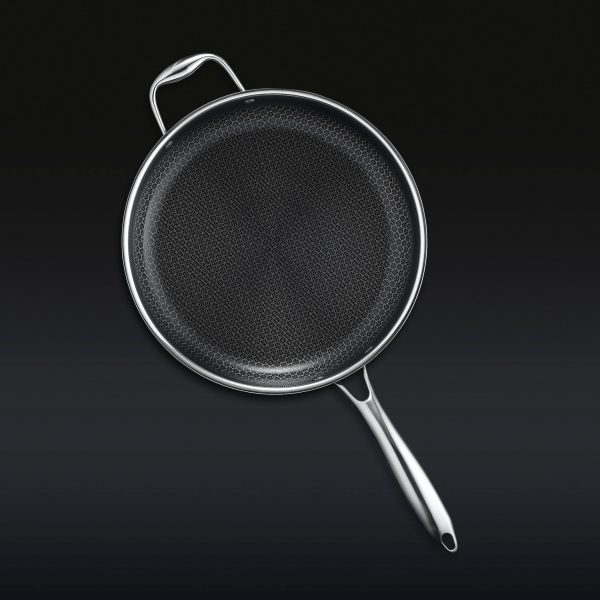 Hexclad_45QtPan_Top_BLACK.jpg Hybrid Deep Sauté Pan with Lid. 4.5-Qt