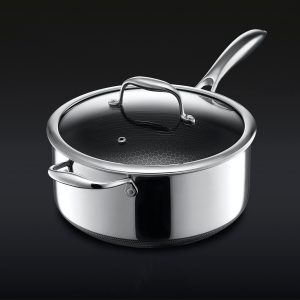Hexclad_5QTPot_34_LID_BLACK.jpg Hybrid Saucepan with Lid. 5-Qt