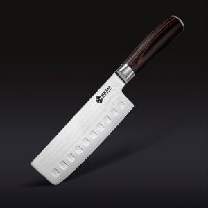 Hexclad_65InchNakiriKnife_34_BLACK_1.jpg Damascus Steel Nakiri Knife. 6.5″ (Espresso)