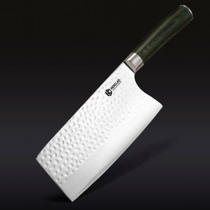 Hexclad_7InchCleaver_34_BLACK.jpg Damascus Steel Cleaver. 7″ (Green)