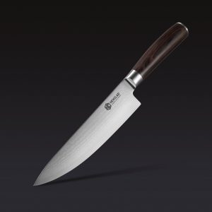 Damascus Steel Chef's Knife. 8″ (Espresso)