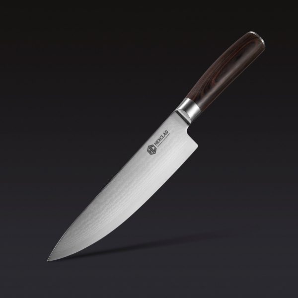 Hexclad_ChefsKnife_341-scaled-1.jpg Damascus Steel Chef's Knife. 8″ (Espresso)