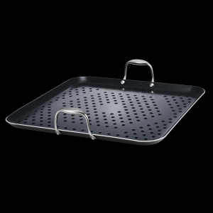 Hexclad_Hybrid-BBQ-GRilled-Topper_Top-Angle_Final_Black.png Hybrid BBQ Grill Topper. 16″