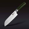 Damascus Steel Santoku Knife. 7″ (Green)