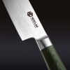 Damascus Steel Santoku Knife. 7″ (Green)