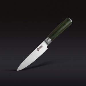 Hexclad_UtilityKnife_34.jpg Damascus Steel Utility Knife. 5″ (Green)