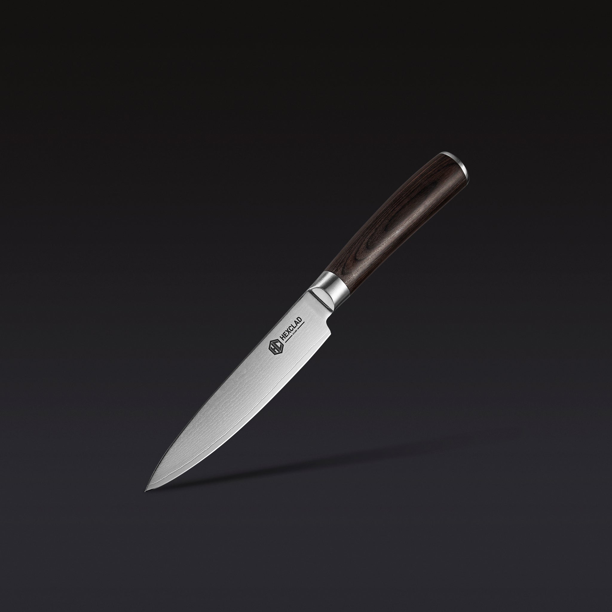 Damascus Steel Utility Knife. 5″ (Espresso)