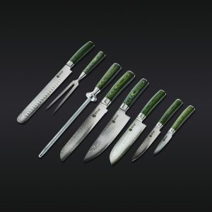 JapaneseDamascusSteelKnife_CarvingSet8PC_6DKCRVSET_US_080524_RS.jpg Damascus Steel Knife & Carving Set. 8-pc