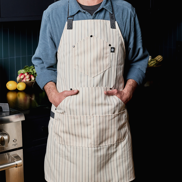 PinstripeCream-2.png Eco Modern Apron (Pinstripe. Cream)